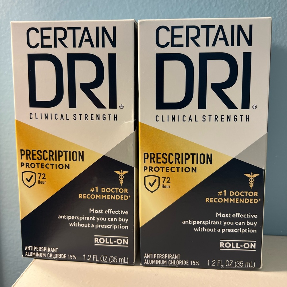 *2* Certain Dri PRESCRIPTION STRENGTH Clinical Antiperspirant 1.2oz ea Exp 2026